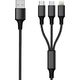 Kabel USB 2GO USB-A - USB-C + microUSB + Lightning 3 m Czarny (797154) 12569785 4010425971546