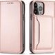 Hurtel Magnet Card Case etui iPhone 14 Pro pokrowiec z klapką portfel podstawka różowe 12718351 9145576263433
