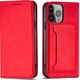 Hurtel Magnet Card Case etui Samsung Galaxy S23+ pokrowiec z klapką portfel podstawka czerwone 12741394 9145576271094