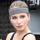Elastyczna materiałowa opaska na głowę do biegania fitness różowa 12942209 9145576257746