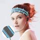 Elastyczna materiałowa opaska na głowę do biegania fitness różowa 12942209 9145576257746