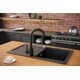 Zlewozmywak GraniteQ JOHNNY 116 GraniteQ zlewozmywak granitowy Pure Carbon 1-komorowy z/o (60x44x18,5) z syfonem black + bateria Kate pure carbon + dozownik + Qmata 12945663 5904310996785