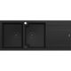 Zlewozmywak GraniteQ EVAN 121 GraniteQ zlewozmywak z syfonem Push To Open 2-komorowy z/o (1160x500x210| kom. 420x340) pure carbon / elementy pure carbon 12945678 5904310998406