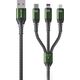 Kabel USB Wekome USB-A - USB-C + microUSB + Lightning 1.2 m Zielony (WK-WDC-170_BLACK) 13026838 6941027631980