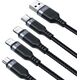 Kabel USB Joyroom USB-A - 2x USB-C + Lightning + microUSB 1.2 m Czarny (JYR777) 13027085 6956116758622