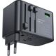 Ładowarka Acefast Multifunkcyjna ładowarka sieciowa podróżna Acefast Z1, 2xUSB-A, 3xUSB-C, GaN, 67W, US/EU/UK/AU (czarna) 13132514 6974316282495