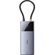 HUB USB Baseus Hub 6w1 Baseus Metal Gleam 2 Series, USB-C do 2xUSB 3.0 +USB-C + HDMI + USB-C PD + Ethernet RJ45 13168147 6932172643294