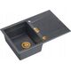 Zlewozmywak Owen OWEN 111 GraniteQ zlewozmywak z syfonem Push 2 Open 1-komorowy z/o (760x500x215| kom. 330x430) black diamond / elementy miedziane 13241487 5904310997980