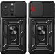 Hurtel Pancerne etui z podstawką i osłoną aparatu do iPhone 15 Pro Hybrid Armor Camshield - niebieskie 13251182 9145576280812