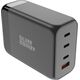 Ładowarka Silver Monkey Ładowarka GaN Silver Monkey SMA155 200W 3xUSB-C PD USB-A QC 3.0 z odłączanym kablem zasilającym - czarna 13252021 5900779358454
