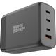 Ładowarka Silver Monkey Ładowarka GaN Silver Monkey SMA155 200W 3xUSB-C PD USB-A QC 3.0 z odłączanym kablem zasilającym - czarna 13252021 5900779358454