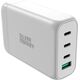 Ładowarka Silver Monkey Ładowarka GaN Silver Monkey SMA152 130W 3xUSB-C PD USB-A QC 3.0 z odłączanym kablem zasilającym - biała 13252027 5900779359611