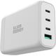 Ładowarka Silver Monkey Ładowarka GaN Silver Monkey SMA152 130W 3xUSB-C PD USB-A QC 3.0 z odłączanym kablem zasilającym - biała 13252027 5900779359611