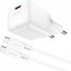 Ładowarka Acefast Ładowarka sieciowa Acefast A77 Mini PD 30W GaN + kabel USB-C - biała 13252127 6974316282853