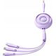 Kabel USB Joyroom USB-A - USB-C + microUSB + Lightning 1 m Fioletowy (JYR944) 13299279 6941237121028