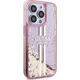 Guess Guess GUHCP15LLFCSEGP iPhone 15 Pro 6.1" różowy/pink hardcase Liquid Glitter Gold Stripes 13300735 3666339223687