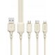 Dudao Kabel 3w1 Dudao L7SE USB-C / USB-C, Lightning, microUSB 66W 1.2m beżowy 13305231 6976625331055