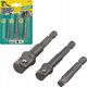 Wolfcraft 1 zestaw 3 adapterów do kluczy nasadowych  1/2 , 3/8 cala, 1/4 cala, trzpień 6-kątny 13494109 4006885879706