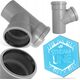 AQUER Trójnik Aquer T110/67 SZ PP 110/110/67 AQ szary 13496728 5902560901719