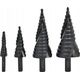 Wiertło AWTools AW WIERTŁO STOPNIOWE SPIRALNE KPL. 4szt./ 4-12 4-20 4-32 4-39mm/ AICrN/ CZARNE/ ETUI PLASTIK 13520306 5903678616236