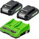 Greenworks 24V 2xakumulator 4 Ah + ładowarka dual Greenworks GSK24B4X 13527908 6952909045450
