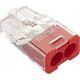 Simet Szybkozłączka wciskana do drutów 2x 0,2-2,5mm2 24A Simet Mini PC212S 89240000 transparentna/czerwona 13529238 5907813235337