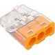 Simet Szybkozłączka wciskana do drutów 3x 0,2-2,5mm2 24A Simet Mini PC213S 89241000 transparentna/pomarańczowa 13529239 5907813235344