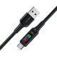 Acefast Kabel przewód USB-A - USB-C 60W z wyświetlaczem 1.2m czarny Kabel przewód USB-A - USB-C 60W z wyświetlaczem 1.2m czarny 13576597 6974316282785