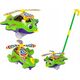 LeanToys Samolot Pchacz Dzwonek Kij Pilot Zielony 13674854 5905515357562