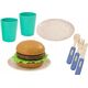 LeanToys Zestaw Naczyń Talerzyki Kubeczki Dzbanek Hamburger Sztućce 11 El 13676330 5905991015109