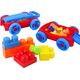 LeanToys Zestaw Klocków W Wózku Na Kółkach Niebiesko-Czerwony 13676736 5905991021117