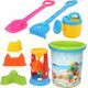 LeanToys Zestaw Zabawek Do Piasku Wiaderko Młynek Konewka Foremki Kolorowy 13676777 5905991021575