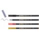 Edding Pisak z końcówką pędzelkową e-1340 EDDING, 4 szt., mix kolorów metalicznych 13757042 4057305049957