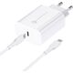 Ładowarka ForCell FORCELL F-ENERGY TFK-TC-25WPD ładowarka sieciowa Typ C + kabel Typ C do Typ C PD Q.C 3A 25W biała 13843551 5903396108099