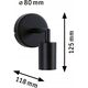 Kinkiet Paulmann Kinkiet ścienny RAVI E27 max.60W IP44 230V czarny matowy / metal 13897642 4000870711392
