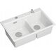 Zlewozmywak GraniteQ MARC 120 WORKSTATION GraniteQ zlewozmywak 2-komorowy 760*500*235 mm snow white + syfon push to open + dozownik stal szcz.+ wkładka ociekowa+ Qmata +de 13916753 5905505508127