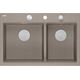Zlewozmywak GraniteQ MARC 120 WORKSTATION GraniteQ zlewozmywak 2-komorowy 760*500*235 mm soft taupe + syfon push to open + dozownik stal szcz.+ wkładka ociekowa+ Qmata +de 13916760 5905505508097