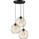 Lampa wisząca Lamkur Lamkur Zoya 45443 lampa wisząca zwis metalowa loft klatka 3x60W E27 czarna/złota 13940623 5907687445443
