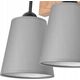 Kinkiet Lamkur Lamkur Lula 47683 kinkiet lampa ścienna boho drewniany materiałowe klosze 2x60W E27 szary/drewno 13940626 5907687447683