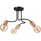 Lampa sufitowa Lamkur Lamkur Conor 47416 plafon lampa sufitowa metalowy edison pręty 3x60W E27 czarny/drewno 13940627 5907687447416
