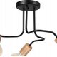 Lampa sufitowa Lamkur Lamkur Conor 47416 plafon lampa sufitowa metalowy edison pręty 3x60W E27 czarny/drewno 13940627 5907687447416