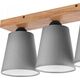 Lampa sufitowa Lamkur Lamkur Lula 47652 plafon lampa sufitowa boho drewniany materiałowe klosze 3x60W E27 szary/drewno 13940628 5907687447652