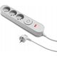 Listwa zasilająca Plastrol Plastrol Filtr W-00013 listwa zasilająca z układem przeciwprzepięciowym trzy gniazda, włącznik szara 13955277 5902273423836