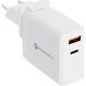 Ładowarka ForCell FORCELL F-ENERGY TFK-TC-45WPDAC ładowarka sieciowa 3w1 Typ C + USB A PD QC4.0 3A 45W z wymiennymi wtyczkami (EU / UK / US) biała 13959158 5903396231469