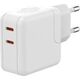 Ładowarka Maxximus Ład. sieć. MX Burst GaN PD 35W, 2xUSB-C + kabel PD 20W C/Lightning, WHITE/BIAŁY 13962340 5901313561095