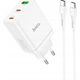 Ładowarka Hoco HOCO ładowarka sieciowa 2 x Typ C + USB A + kabel Typ C do Typ C PD QC3.0 3A 35W N33 biała 13968324 6942007621090