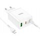 Ładowarka Hoco HOCO ładowarka sieciowa 2 x Typ C + USB A + kabel Typ C do Lightning PD QC3.0 3A 35W N33 biała 13968325 6942007621083