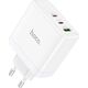 Ładowarka Hoco HOCO ładowarka sieciowa 2 x Typ C + USB A QC PD 65W GaN N30 biała 13975495 6942007621069