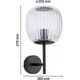 Kinkiet Paulmann Kinkiet ścienny łazienkowy RUYA E14 max.20W IP44 230V czarny matowy / szkło 13990756 4000870711446