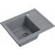 Zlewozmywak BEN 116 zlewozmywak granitowy silver stone 55x44 z szarą baterią z elastyczną wylewką, z szarym syfonem i szarą zaślepką 14010820 5905505506031